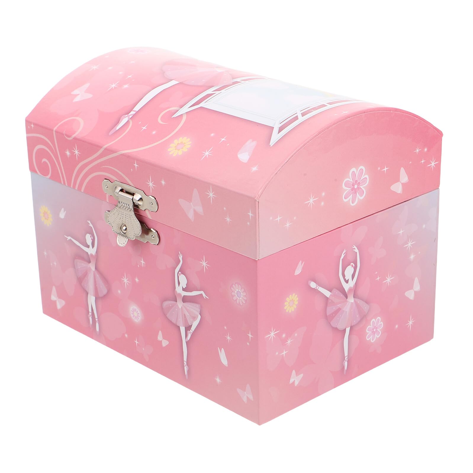 Caja de Música para Niñas Bailarina con Espejo y Figurita Giratoria Joyero Infantil para Guardar Collares y Accesorios Obsequio Creativo de Ballet para Cumpleaños y Navidad
