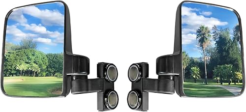 MAMIKO Espejos laterales magnéticos universales para carrito de golf, sin perforaciones, compatibles con EZGO Yamaha Club Car Railing Magnet Tractor