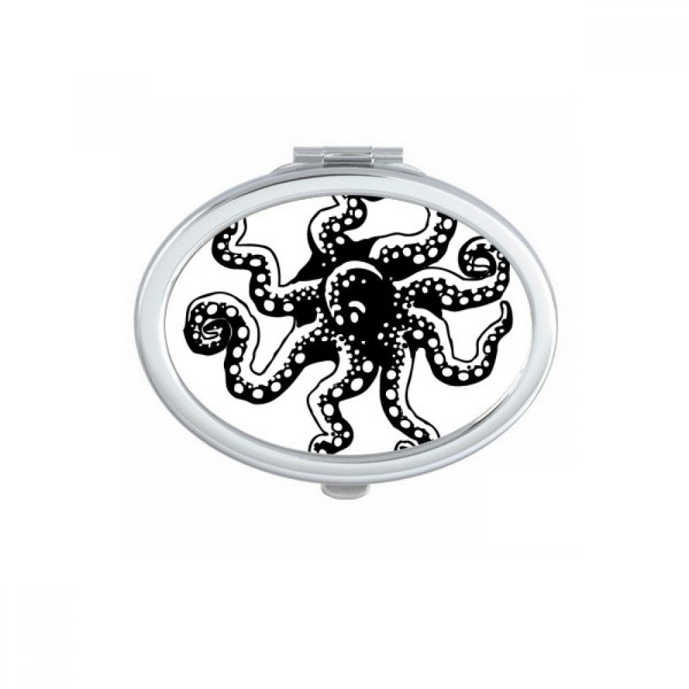Miroir de poche mignon octopus noir pour vos retouches maquillage au bureau ou en voyage
