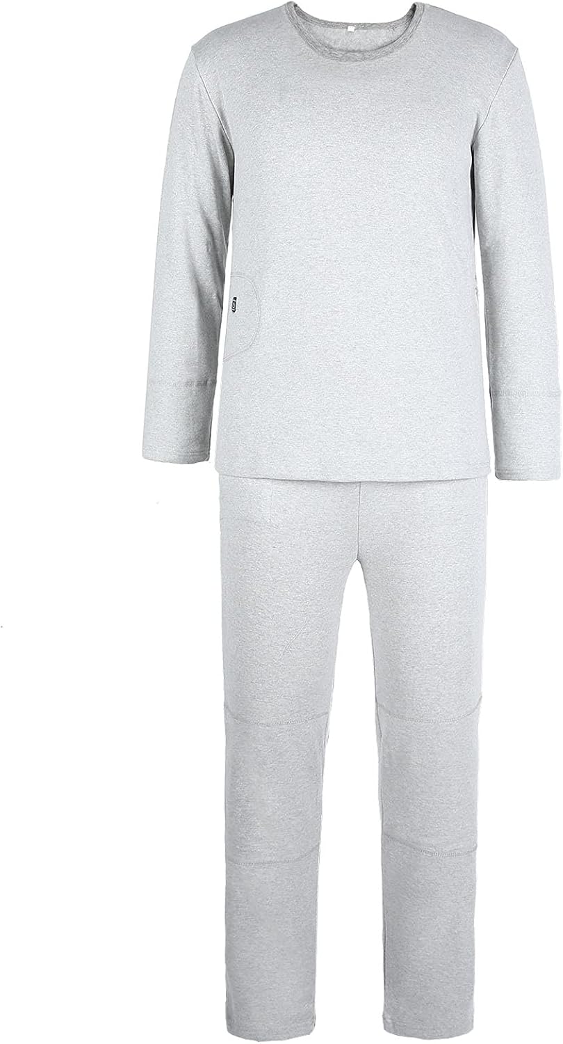 Electric Heating Clothes USB Powered Thermal Underwear Far Infrared Carbon Fiber Heating Smart Temperature Control for Winter Warmth Gray Size L