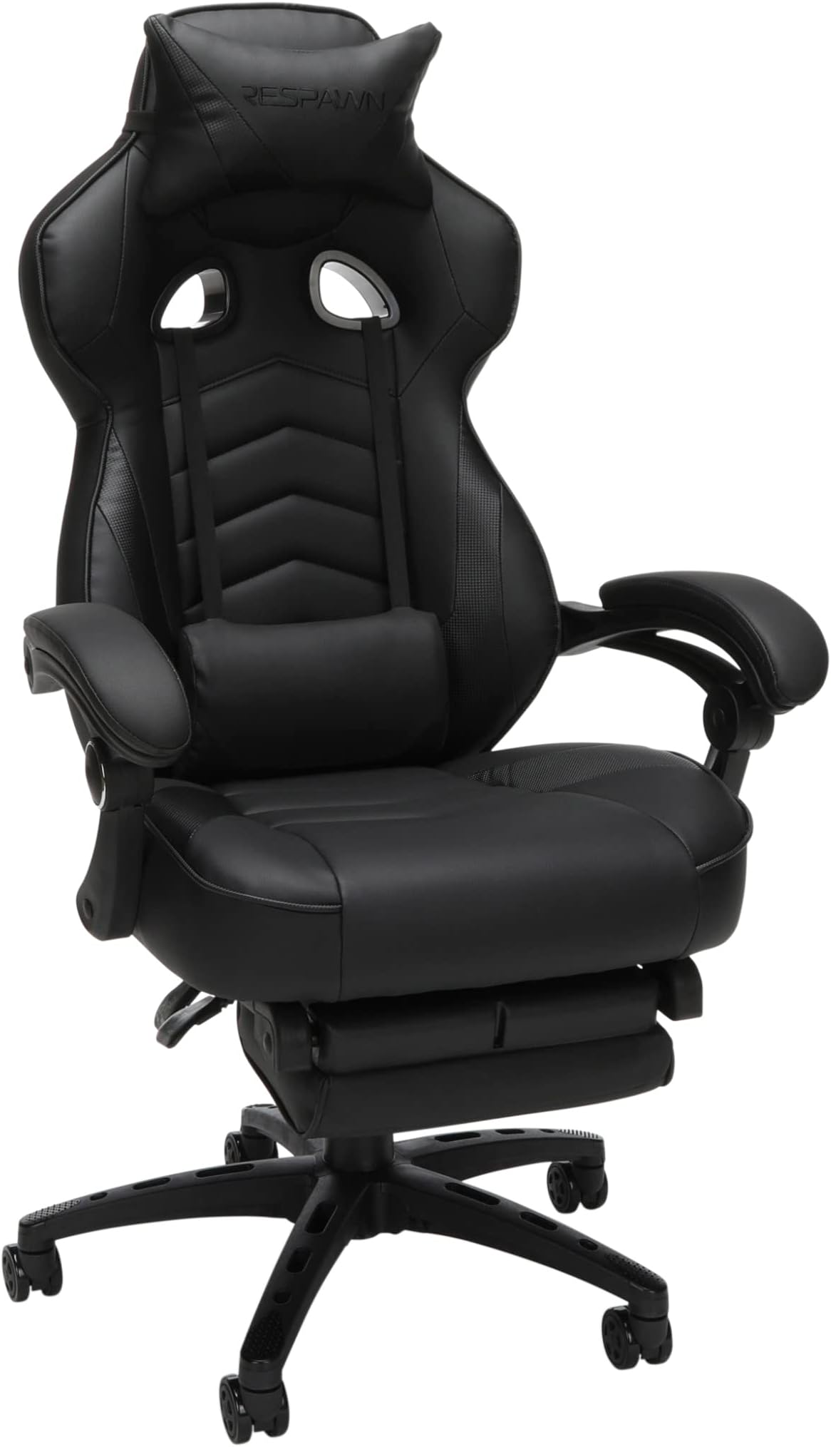 RESPAWN 110 Ergonomic Gaming Chair with Footrest Recliner - Racing Style High Back PC Computer Desk Office Chair - 360 Swivel, Adjustable Lumbar Support, Headrest Pillow, Padded Armrests - 2019 Black