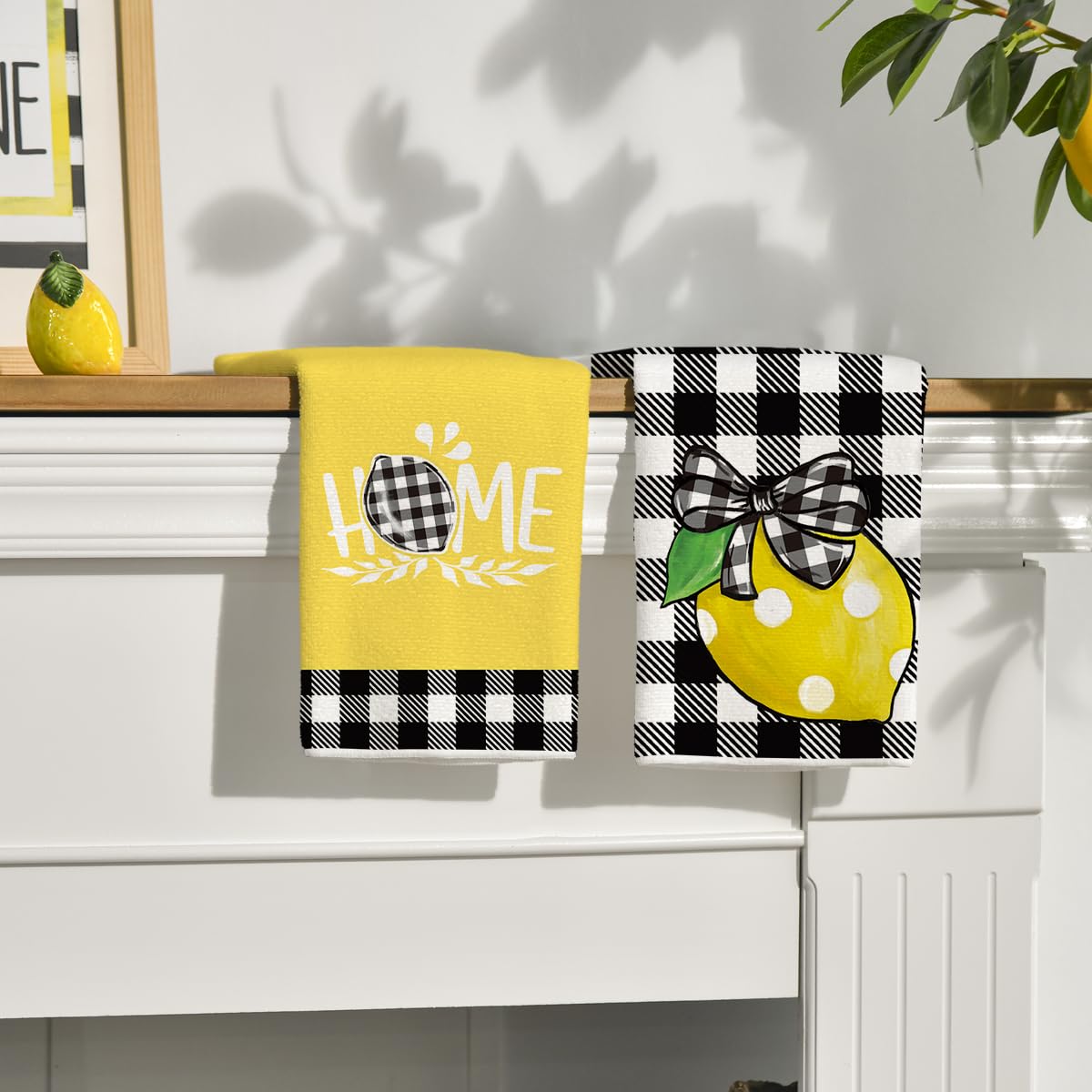 Lot De 2 Torchons De Cuisine En Microfibre - Motif Buffle/écharpe, 42x65 Cm, Super Absorbants Et Décoratifs