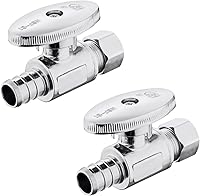 Vista 7 de Válvula de parada angular, válvula de cierre de ángulo de compresión de 1/2 pulgada Pex X 3/8 pulgadas OD con encendido/apagado de 1/4