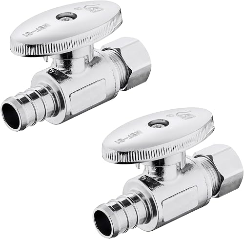 Miniatura 7 de Válvula de parada angular, válvula de cierre de ángulo de compresión de 12 pulgada Pex X 38 pulgadas OD con encendidoapagado de 14 (paquete de 5,