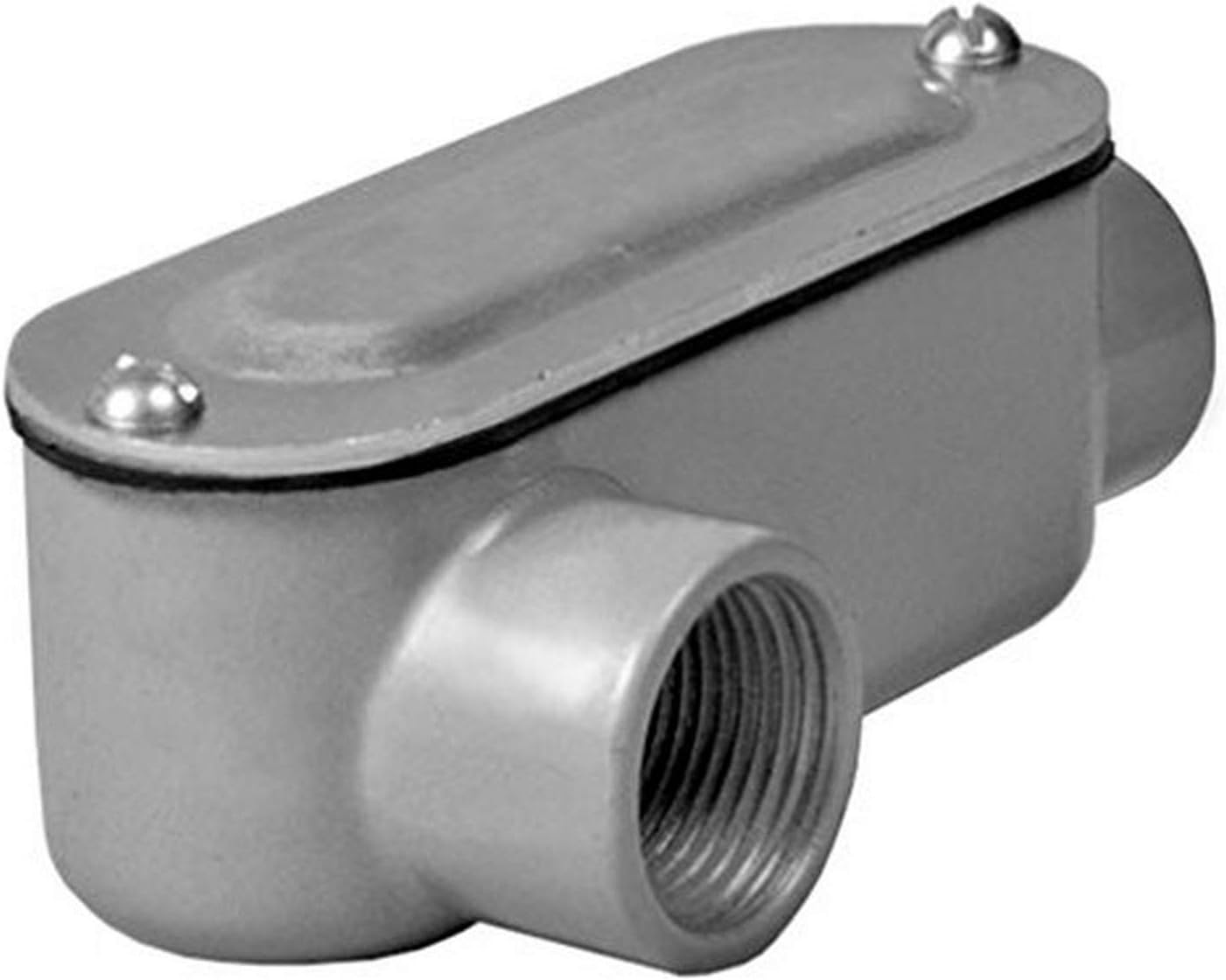 TayMac RLR400 Threaded LR Type Conduit Body, Die Cast Aluminum, Stamped Steel Cover, 4-Inch