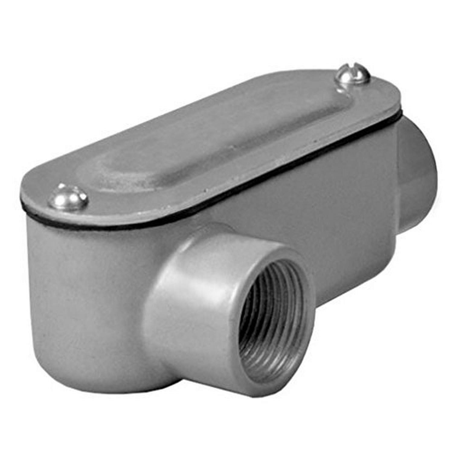 TayMac RLR075 Threaded LR Type Conduit Body, Die Cast Aluminum, Stamped Steel Cover, 3/4-Inch, Gray — Amazon image 9