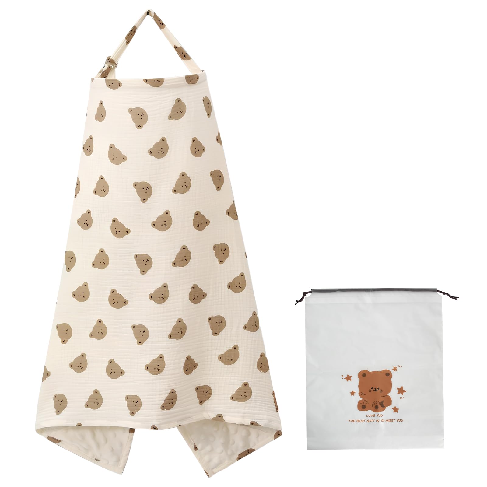 Cape Allaitement, Cape D Allaitement Fabriqué En Gaze De Coton Pur, Couverture ComplèTe à 360° Pour ProtéGer L'Intimité, Livré Avec Un Sac De Rangement