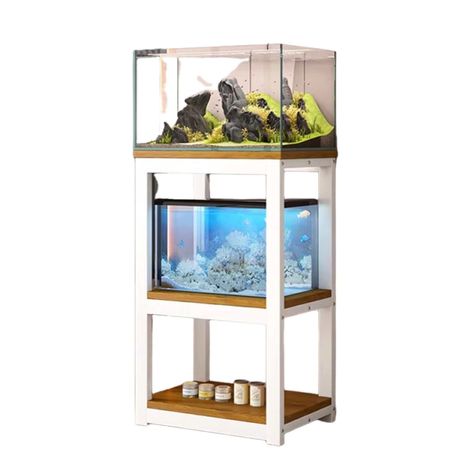 Étagère à aquarium à 3 niveaux et meuble de rangement robuste pour poissonnerie
