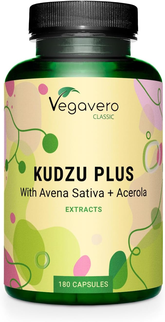– Vegavero Kudzu Root | 6000 mg (10:1) High Strength Extract 8% Isoflavones | NO Additives | 180 Capsules | Plus Avena Sativa & Vitamin C | Alcohol Detox | Midlife Supplement | Vegan