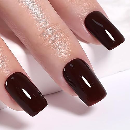 Imtiti Dark Red Gel Nail Polish, 1 Pcs 15ml Chocolate