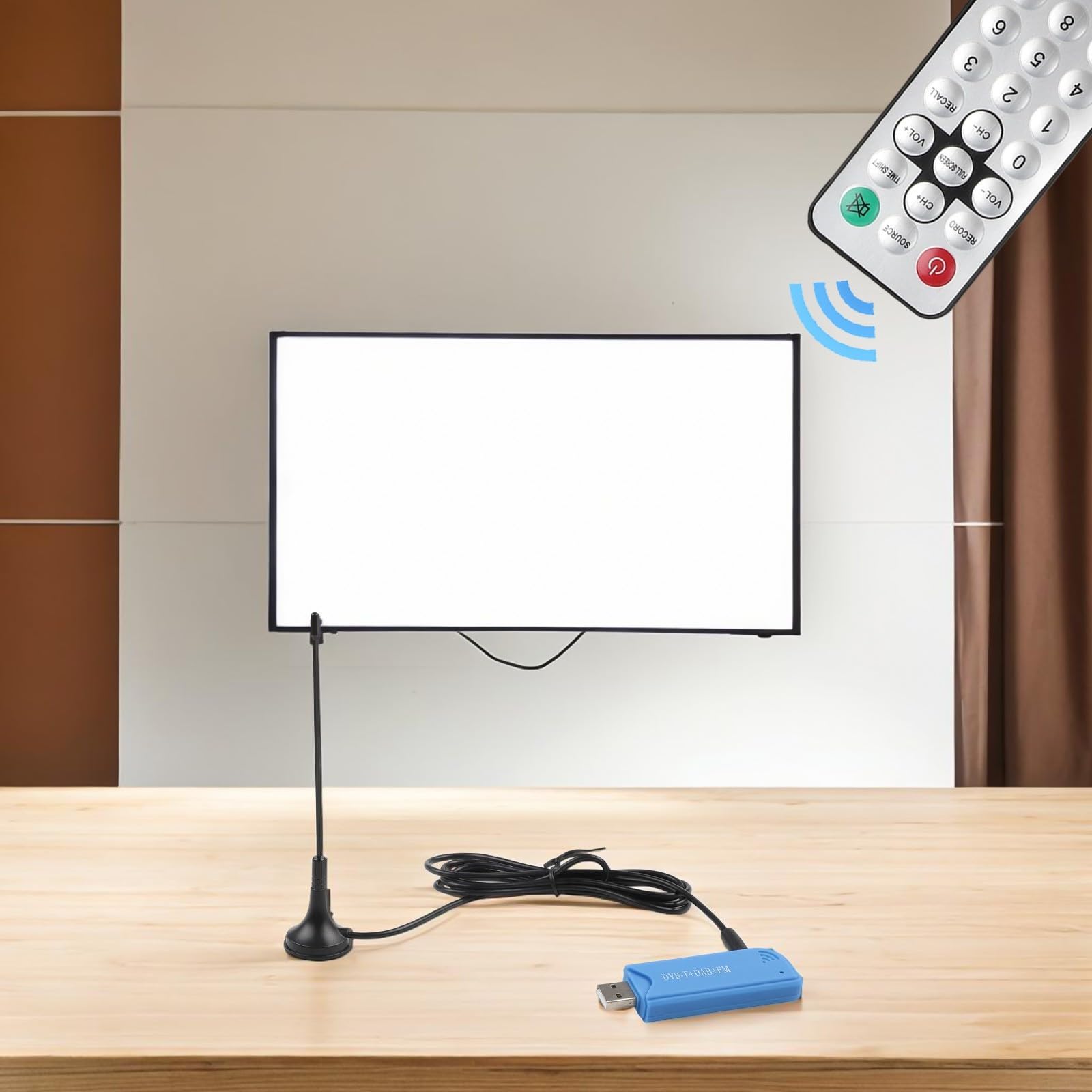 Clé TV numérique portable USB 2.0, tuner TV numérique avec antenne FM DVB-T récepteur pour RTL2832U R828D