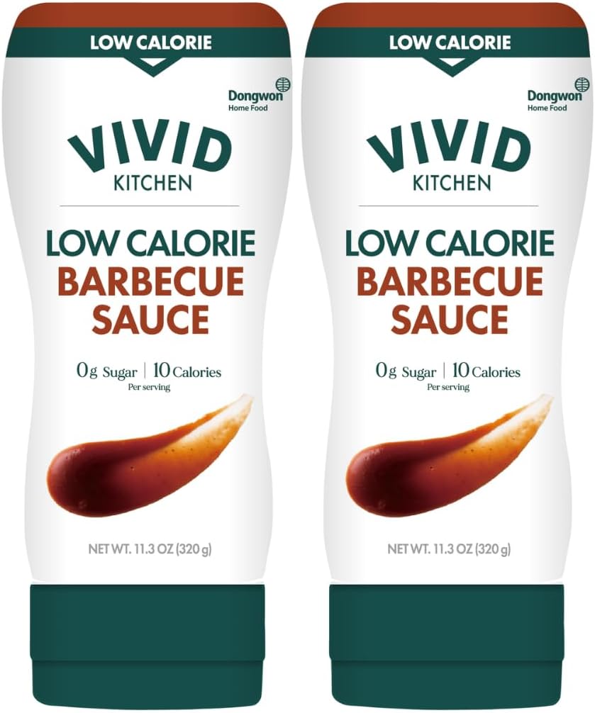 VIVID KITCHEN Korean Barbecue Sauce – 2-Pack (11.33 oz Each) – Low-Calorie, No Preservatives – Sweet & Smoky Flavor – Ideal for Grilling, Marinating, Stir-Fry, and Dipping – Easy Squeeze Bottles