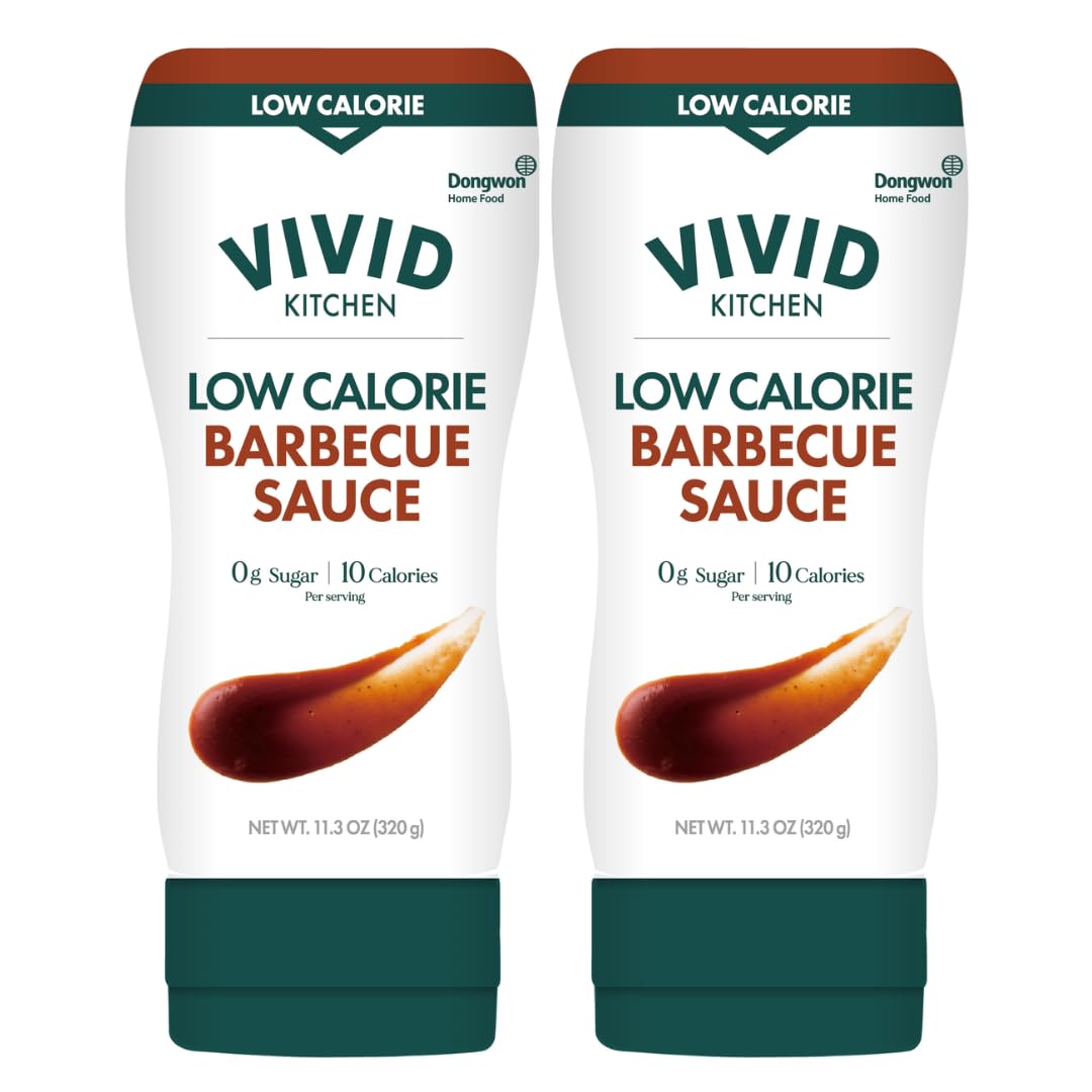 VIVID KITCHEN Korean Barbecue Sauce – 2-Pack (11.33 oz Each) – Low-Calorie, No Preservatives – Sweet & Smoky Flavor – Ideal for Grilling, Marinating, Stir-Fry, and Dipping – Easy Squeeze Bottles