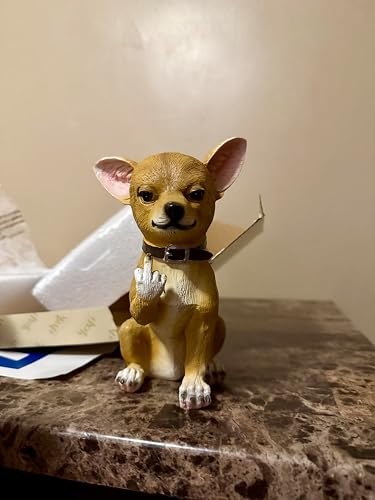 Amazon.co.jp: DWK Lil' Rascal 中指チワワ犬の像 | 自宅やオフィスの