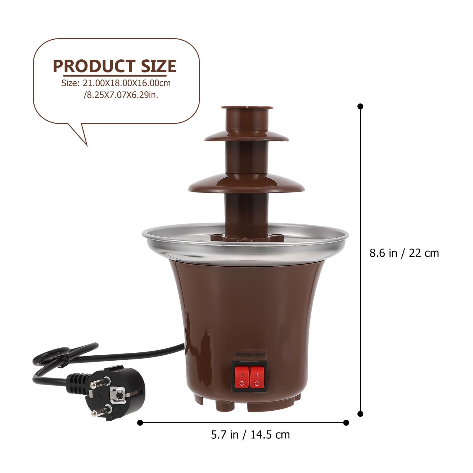 Fontaine de Chocolat à 3 Niveaux, Montage Facile, Marron