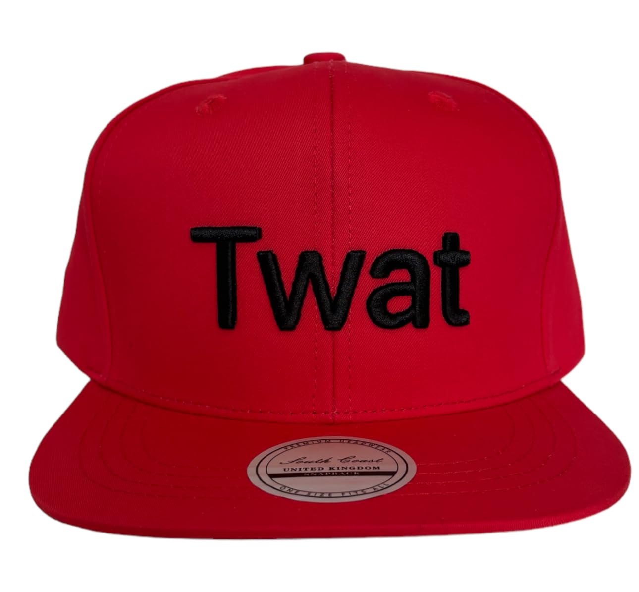 Arg Men's Red Twat Snapback Cap, Twat Embroide Hat, Funny Hats Twat Snapback Caps Lockup Adj Classic (Uk, Alpha, One Size, Standard, )