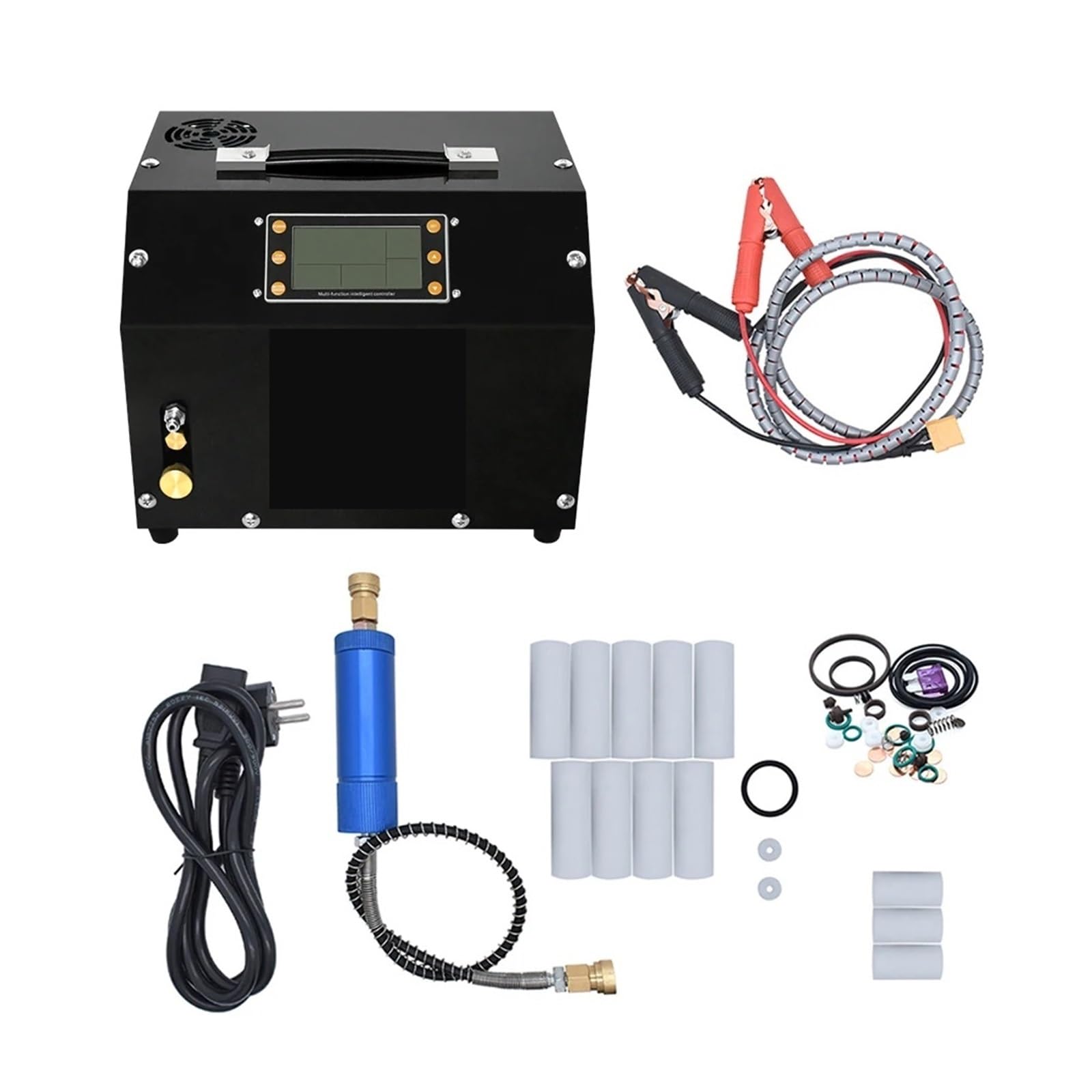 Regulator ciśnienia, TXET063 4500Psi 300Bar przenośna sprężarka powietrza PCP wyświetlacz LCD sterowanie cyfrowe Auto-Stop z zasilaczem 12V PCP(220)