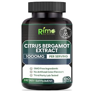 Lab Tested Citrus Bergamot Supplement 1000mg Per Serving - Pure, Vegan Bergamot Non GMO 120 Capsules - Amazon product rated Grade A