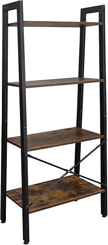 Miniatura 3 de Estantería industrial de 4 niveles con marco de metal de madera para sala de estar, dormitorio, baño, cocina