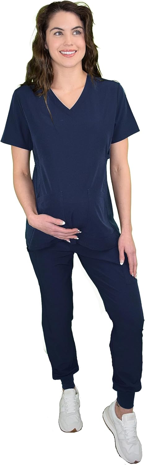 Green Town Scrubs for Women - Maternity V-Neck Scrub Top, 2 Pockets, Lightweight, Stretch Fabric, Easy Care - Image 5