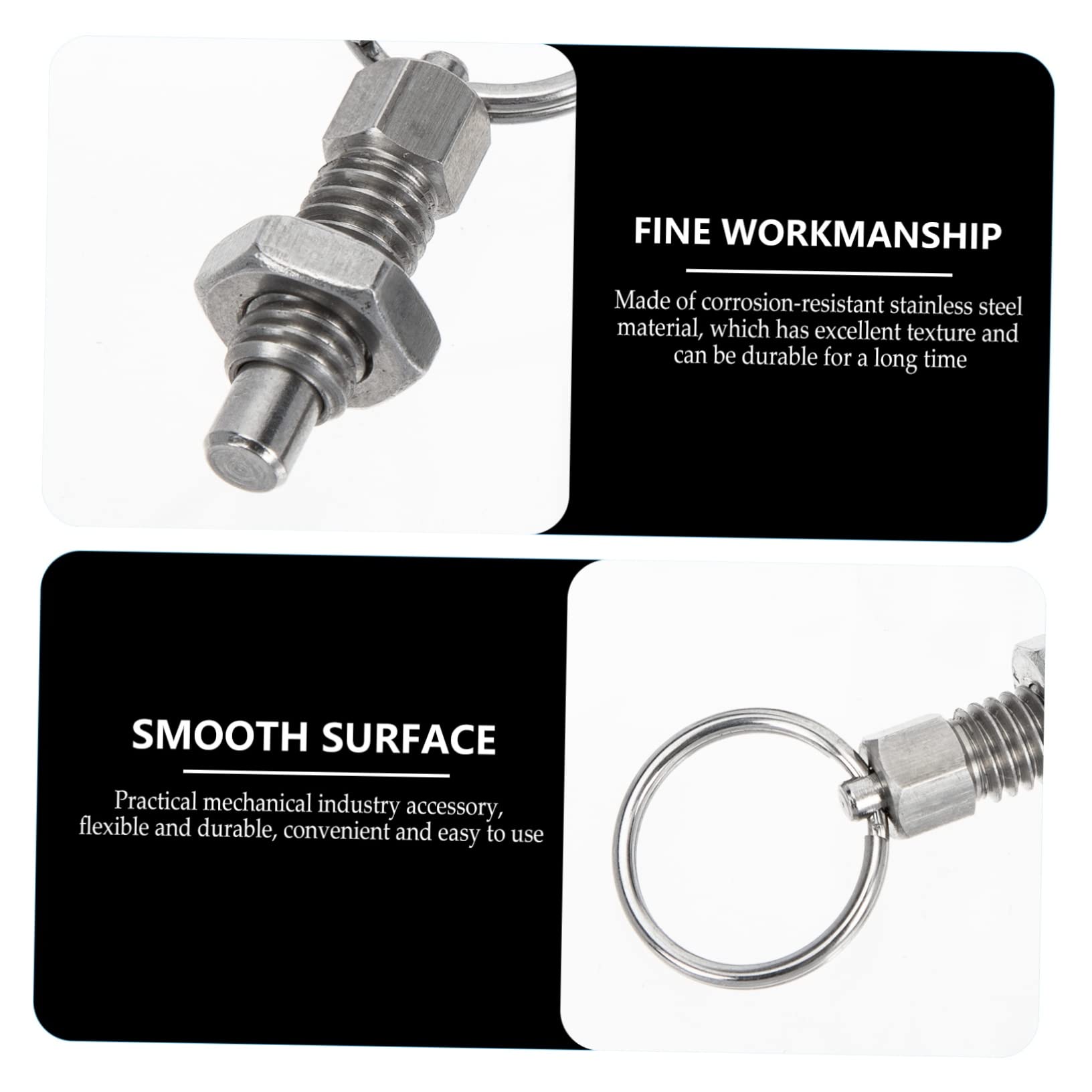 HOMSFOU 2pcs Stainless Steel Indexing Plunger Spring Door Ring Locking Pin Safety Pin