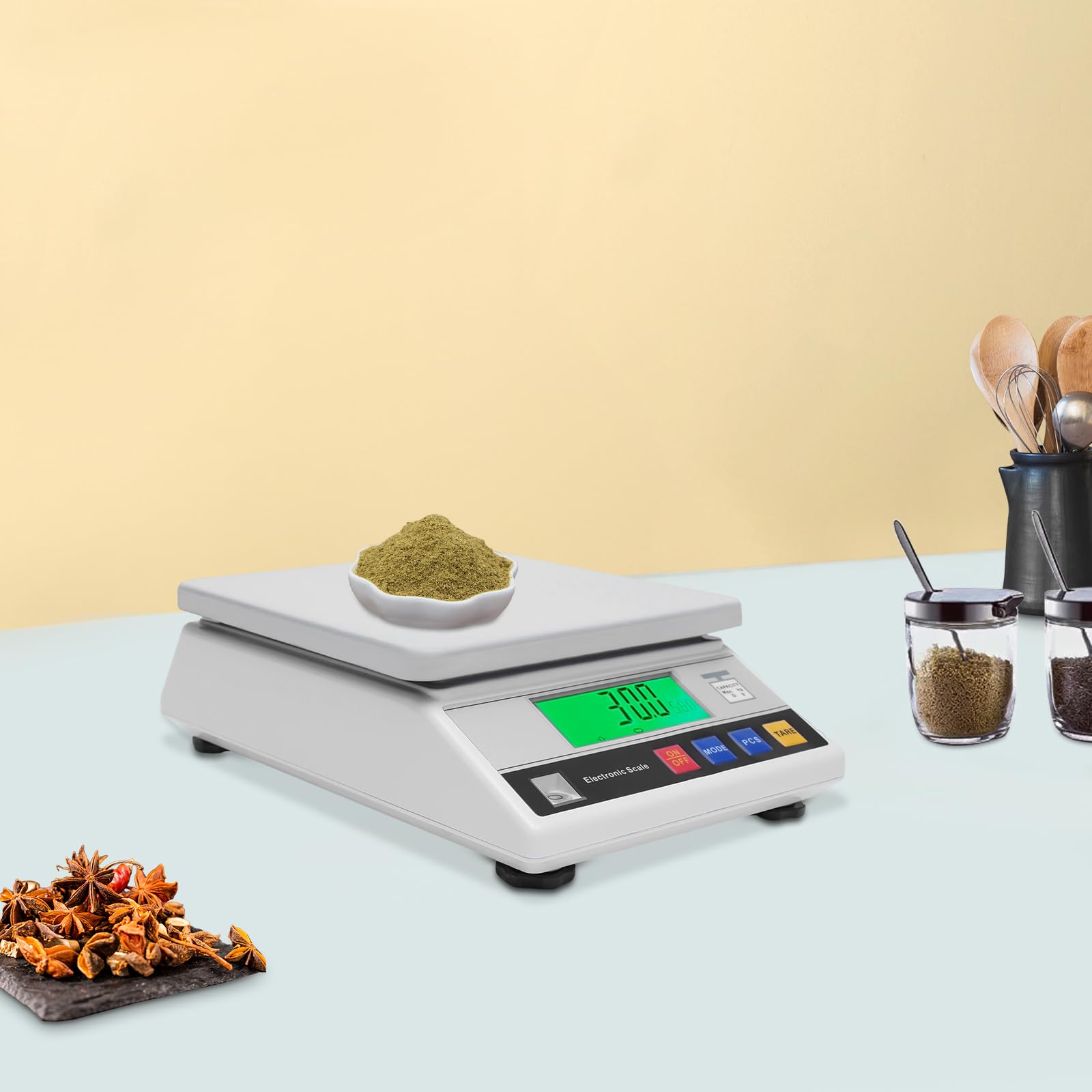 Bilancia analitica ad alta precisione, 0,1 g, bilancia elettronica industriale ad alta precisione, con conto, display LCD e conversione di unità, bilancia da cucina digitale per cucine, laboratori