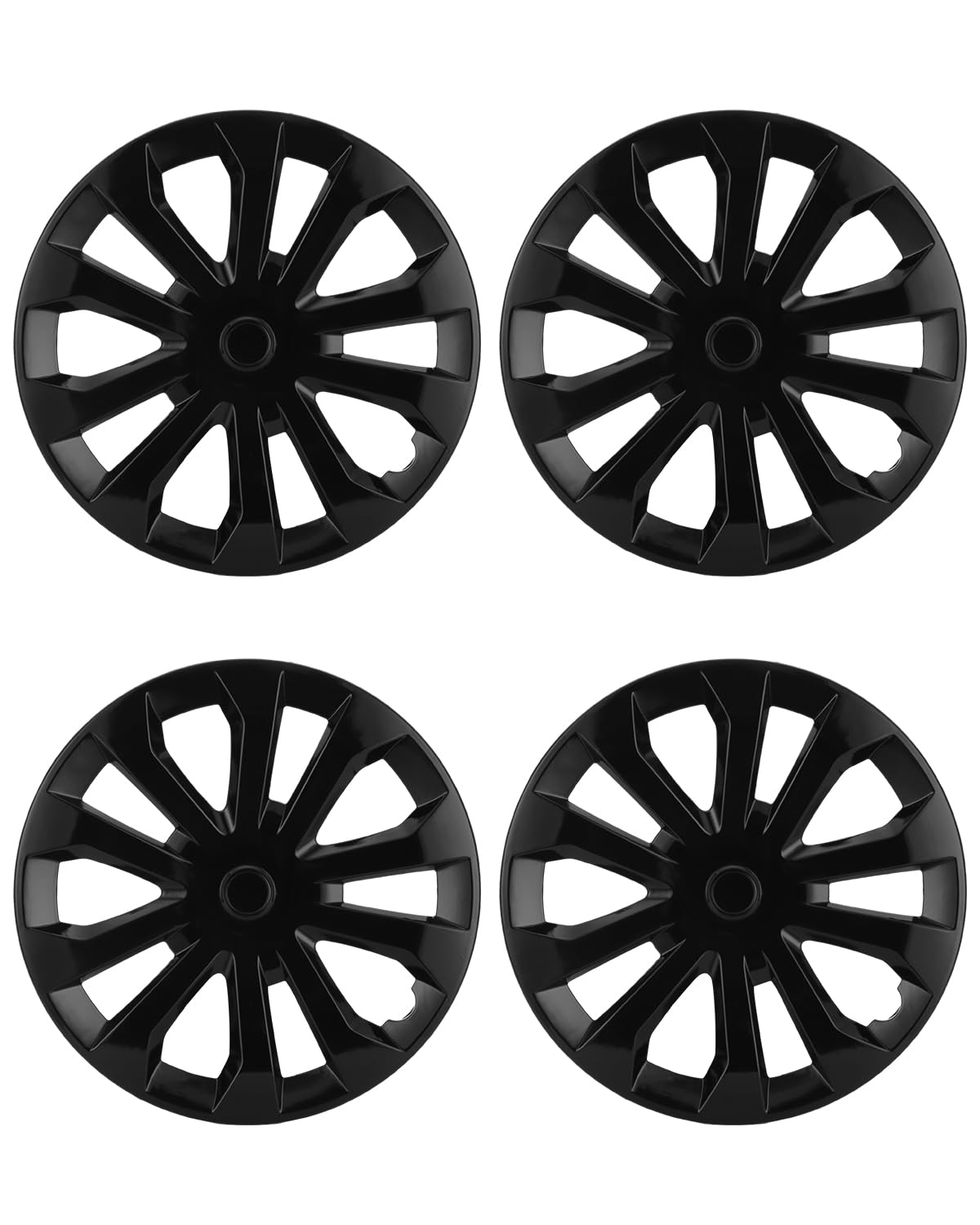 ABX Hubcap Wheel Covers Hub Caps 16 Inch Set of 4 Black Universal Wheel Rim Cover R16 Stylish Car Decor Wheel Covers for Toyota Camry Nissan Mazda (black-10, 16 inch)