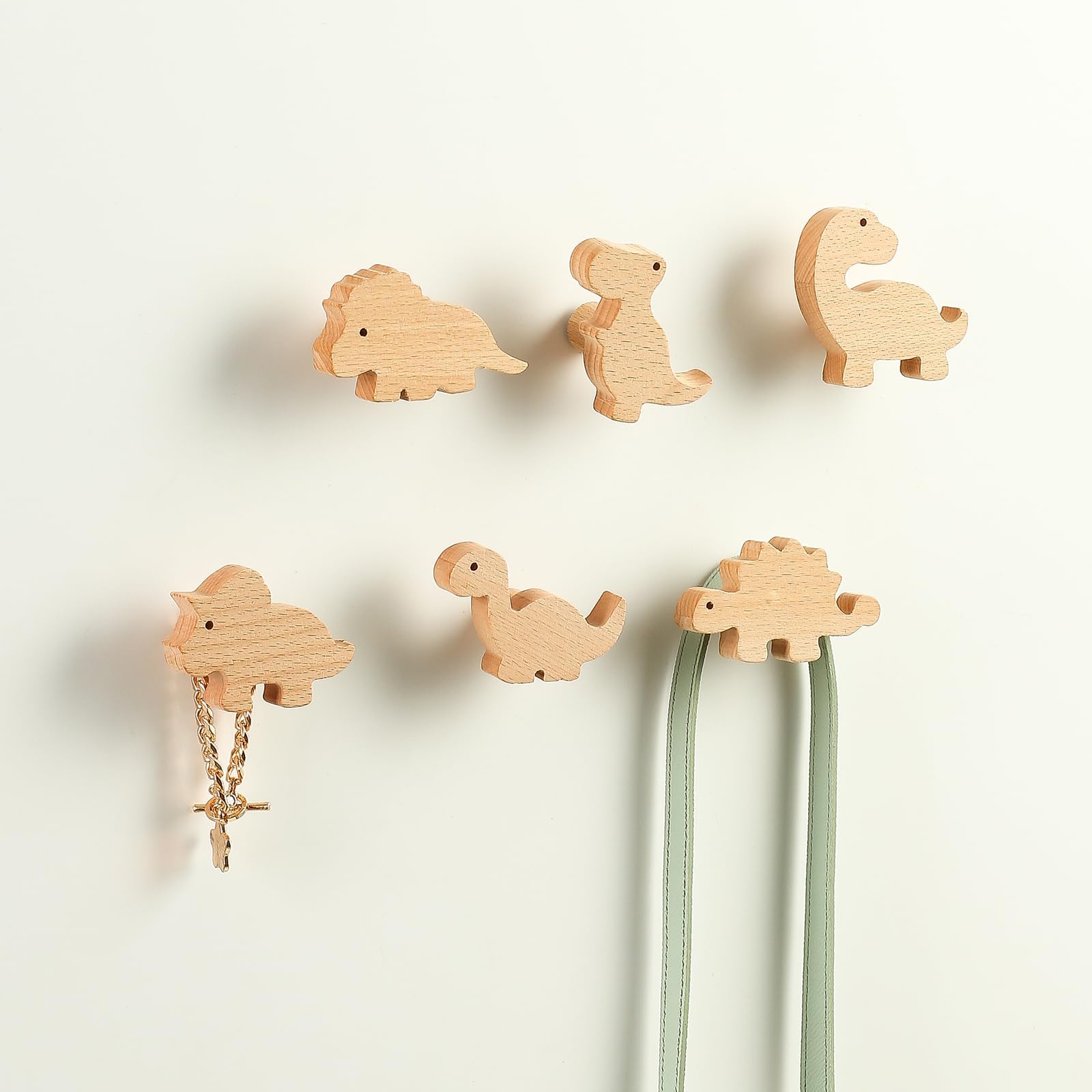 6pcs Wooden Wall Hook Ecorative Wall Hooks Nursery Wall Hooks