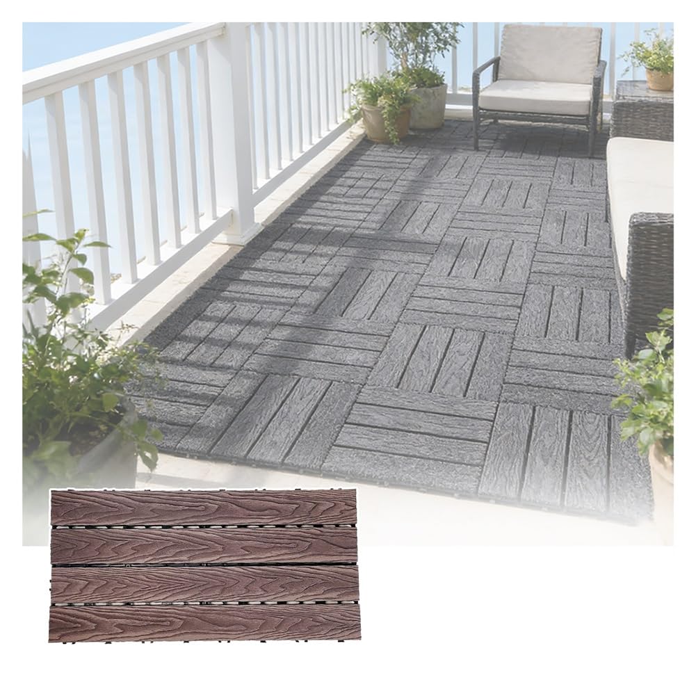 Piastrelle ad incastro per pavimentazione esterna del patio, facile installazione, design senza chiodi per cortile e balcone