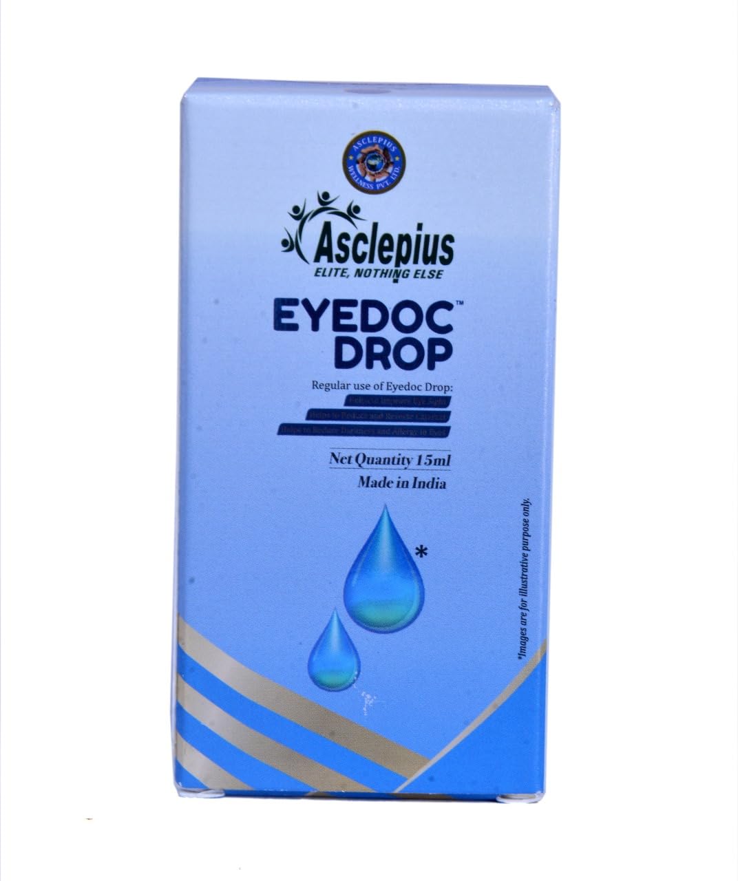 ASCLEPIUS WELLNESS Eyedoc Drop Natural Eye Care with Rose Petals, Honey & Herbal Blends for Dryness, Itching, Reduces Redness, and Enhances Eye Health with Punarnava, Bhringraj, Neem- 15ml