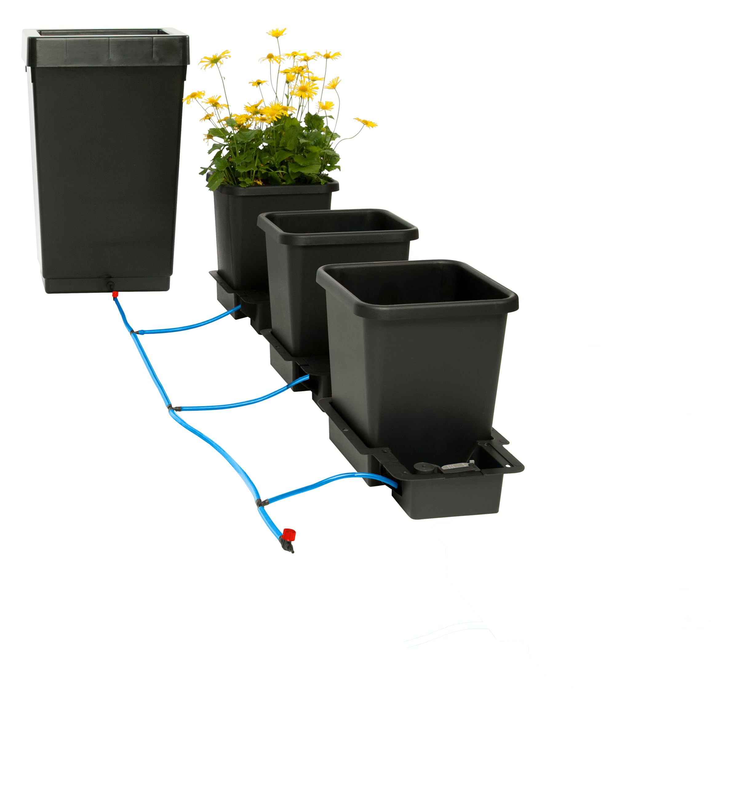 AutoPot 1Pot Bewässerungssystem 3Pot, 3 Töpfe à 15 Liter, Automatische Bewässerung ohne Strom, Schwarz