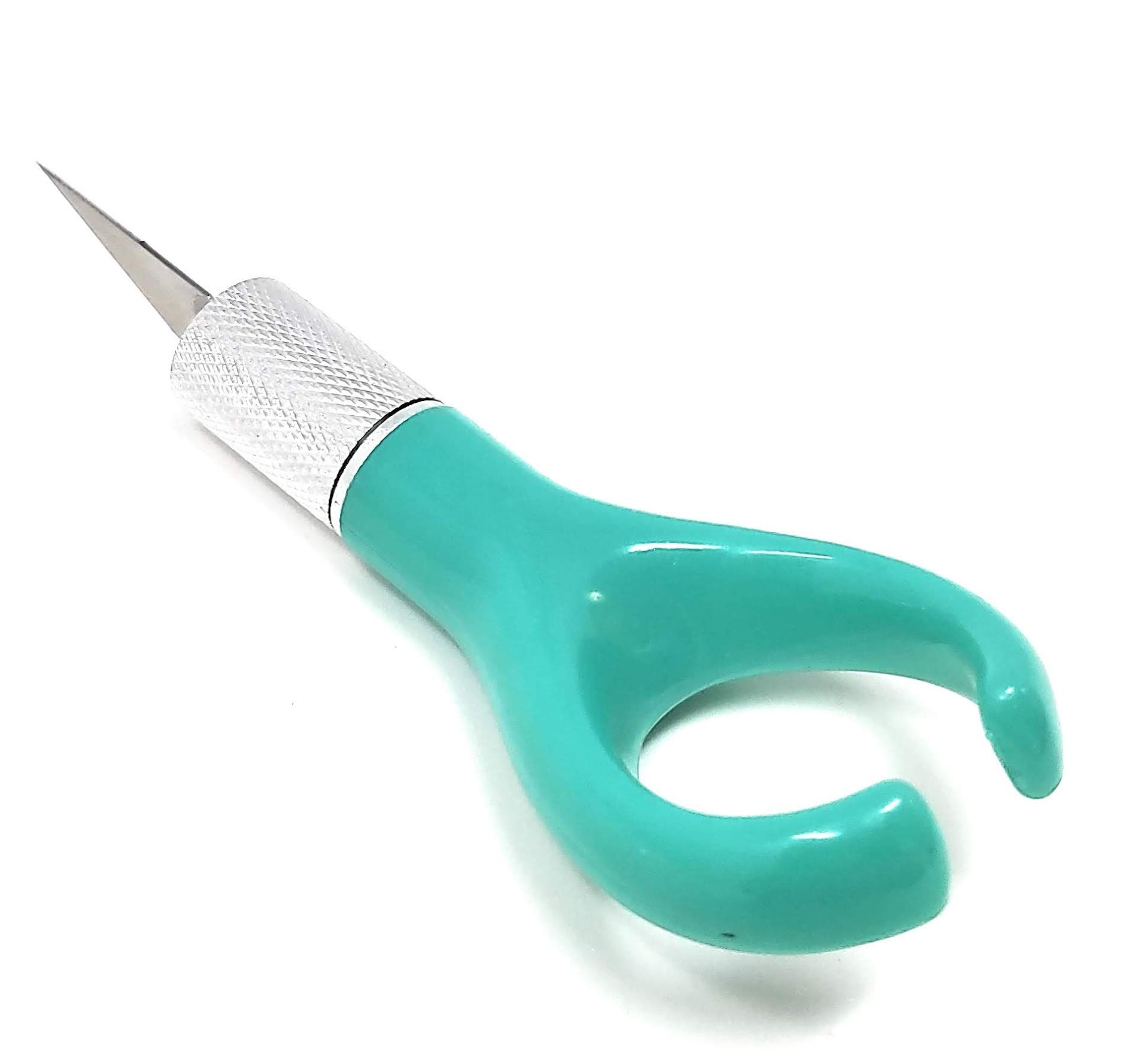 Excel Blades K71 Fingertip Craft Knife – 7-Inch Ergonomic Hobby Knife with Finger Loop – Precision Cutting Tool for Paper, Vinyl, Foam, and Stencils – Includes #11 Blade and Safety Cap – Teal Green