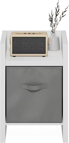 Miniatura 199 de Furinno - Colección Dario - Mesa auxiliar / mesita de arrime / mesita de noche / mesita de luz con cajón, paquete de 1, color expreso/marrón