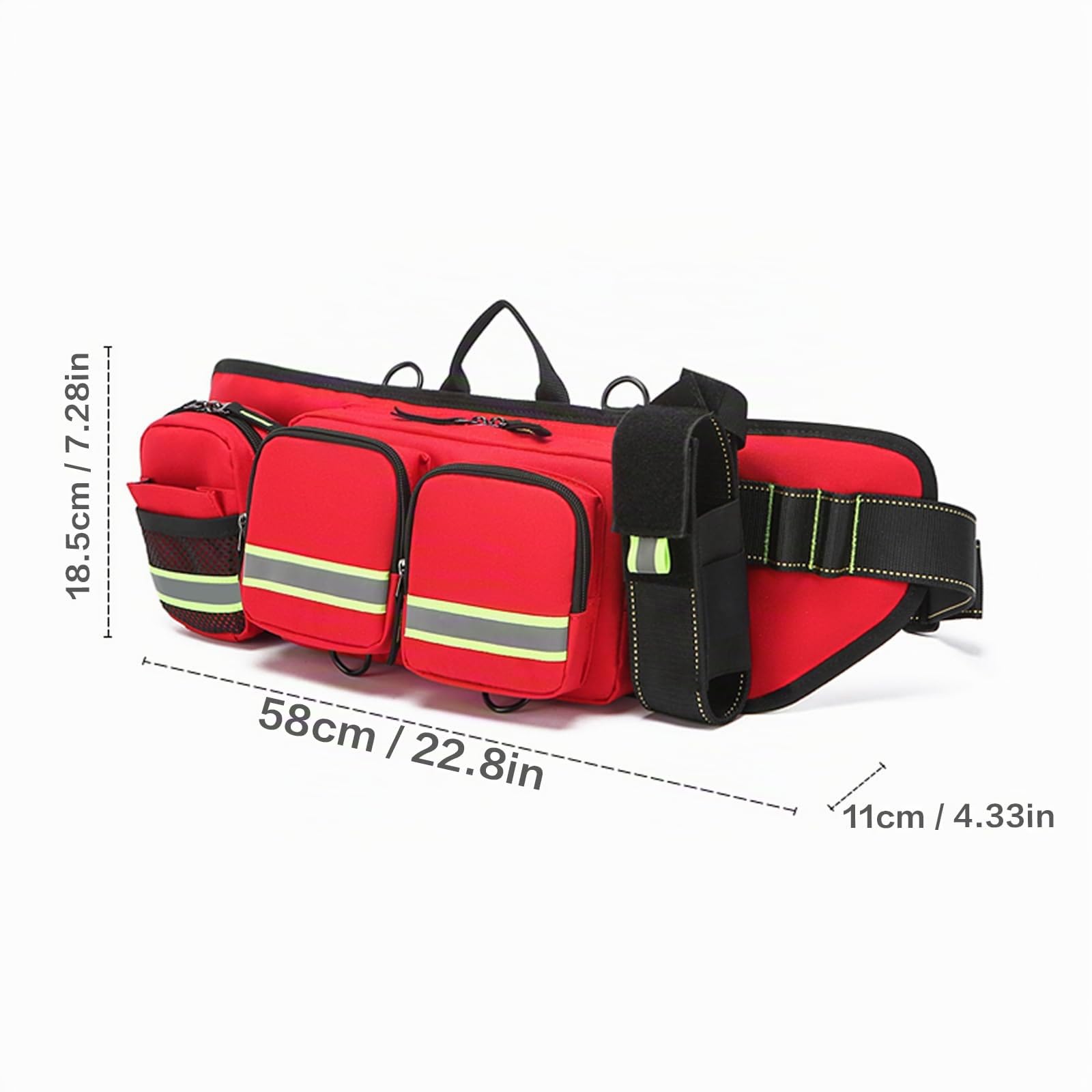 Sac banane de premiers secours vide, grand sac médical d'urgence, sac de traumatisme avec plusieurs poches et sangle réglable pour sauveteur, premiers intervenants, randonnée, voyage