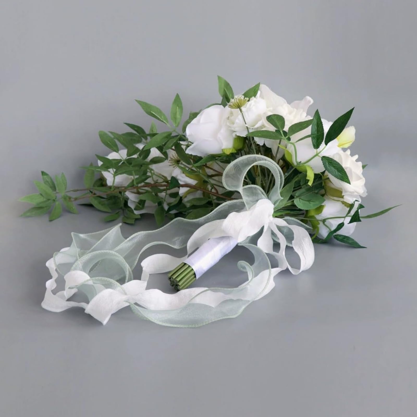 Wasser Tropfen Wasserfall Braut KüNstliche Blumen Bouquet, Eleganter BrautsträUßE Brautstrauss Wasserfall Handgemachte Blumenstrauß FüR Zeremonie Jahrestag Braut Dusche Party