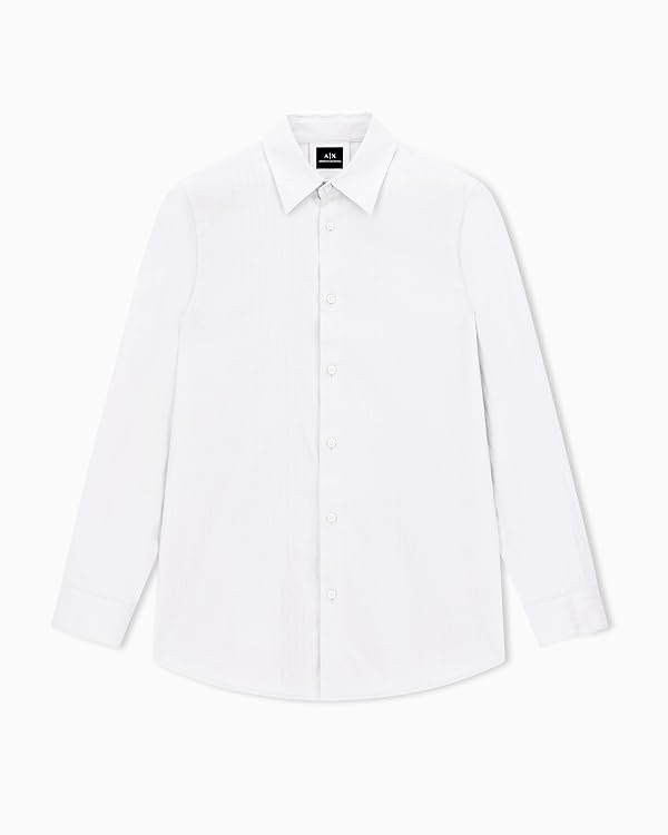 Armani Exchange Men's Subtle Cotton Jacquard Wording Shirt, Wind Chime Stripe, Medium by Armani Exchange - Used condition - US$83.92