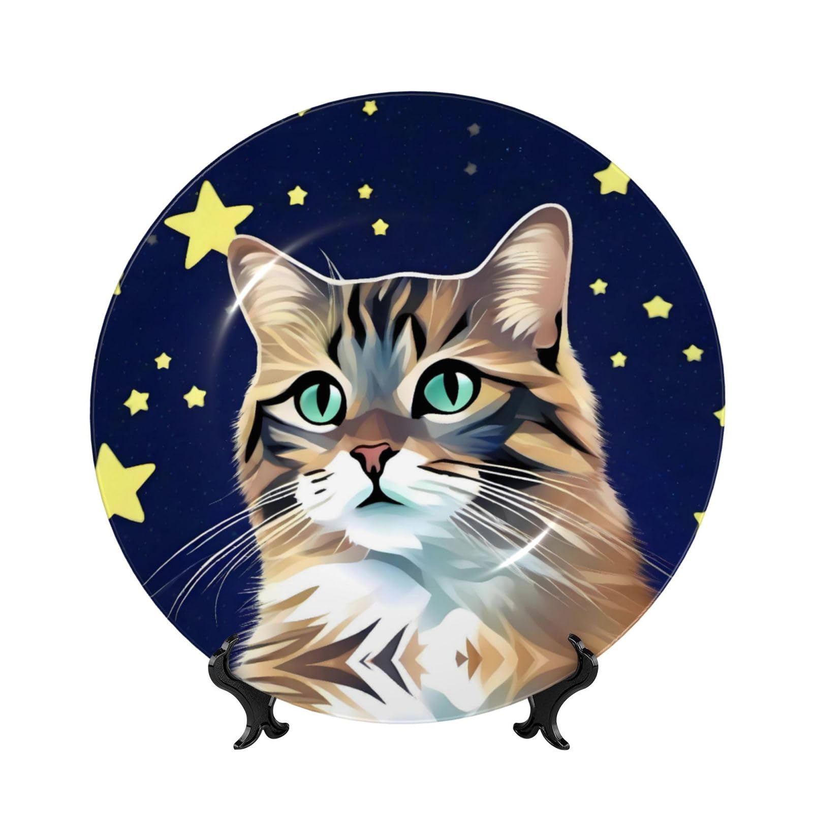 Platos decorativos para regalo original con diseño de estrellas de gato