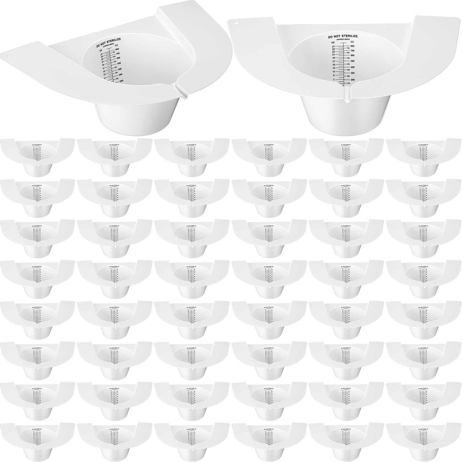 TrelaCo 50 Pcs Urine Hats for Toilets Stool Sample Collection Kit Urine Collection Hat Collector Specimen Cups Pee Sample Cup Containers for Women and The Elderly, 27oz/ 800cc