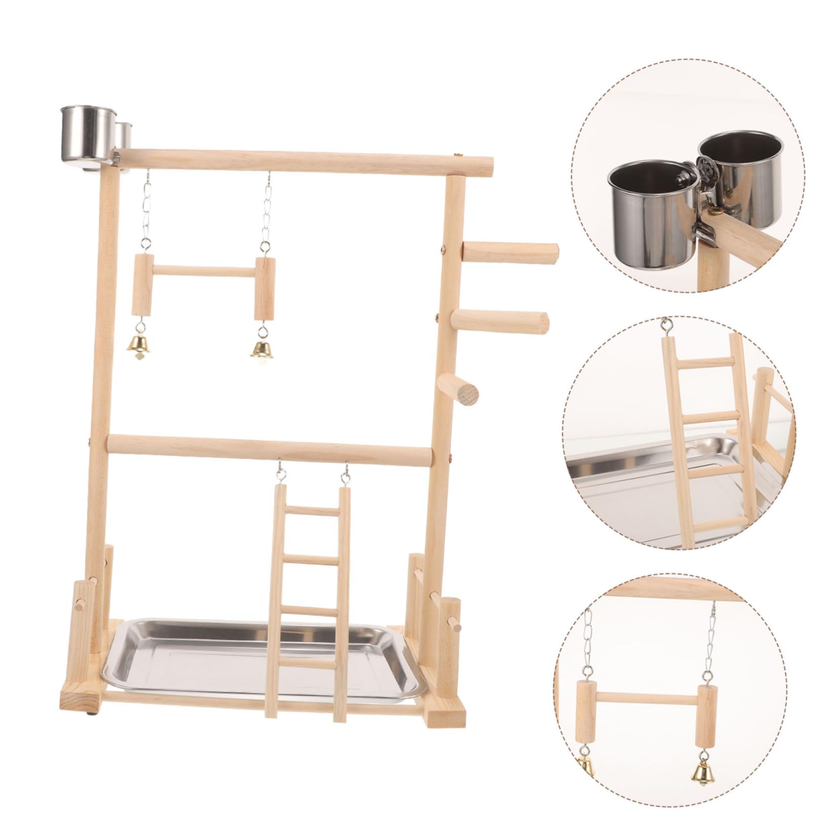 Beaupretty 1juego Percha para Aves Estación De Interactiva para Periquitos y Aves Pequeñas Soporte De Entrenamiento para Juguete Masticable y De Diversión