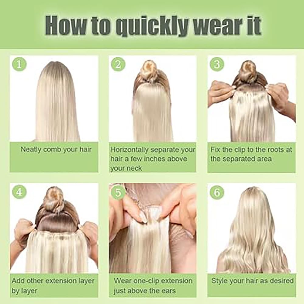 Natural Wave Clip in Extensions Echthaar Human Hair Haarverlängerung Echthaar Invisble Clip Extensions #4 Chocolate Brown 28 Inch 120g 7Pcs Per Pack for Women Real Hair