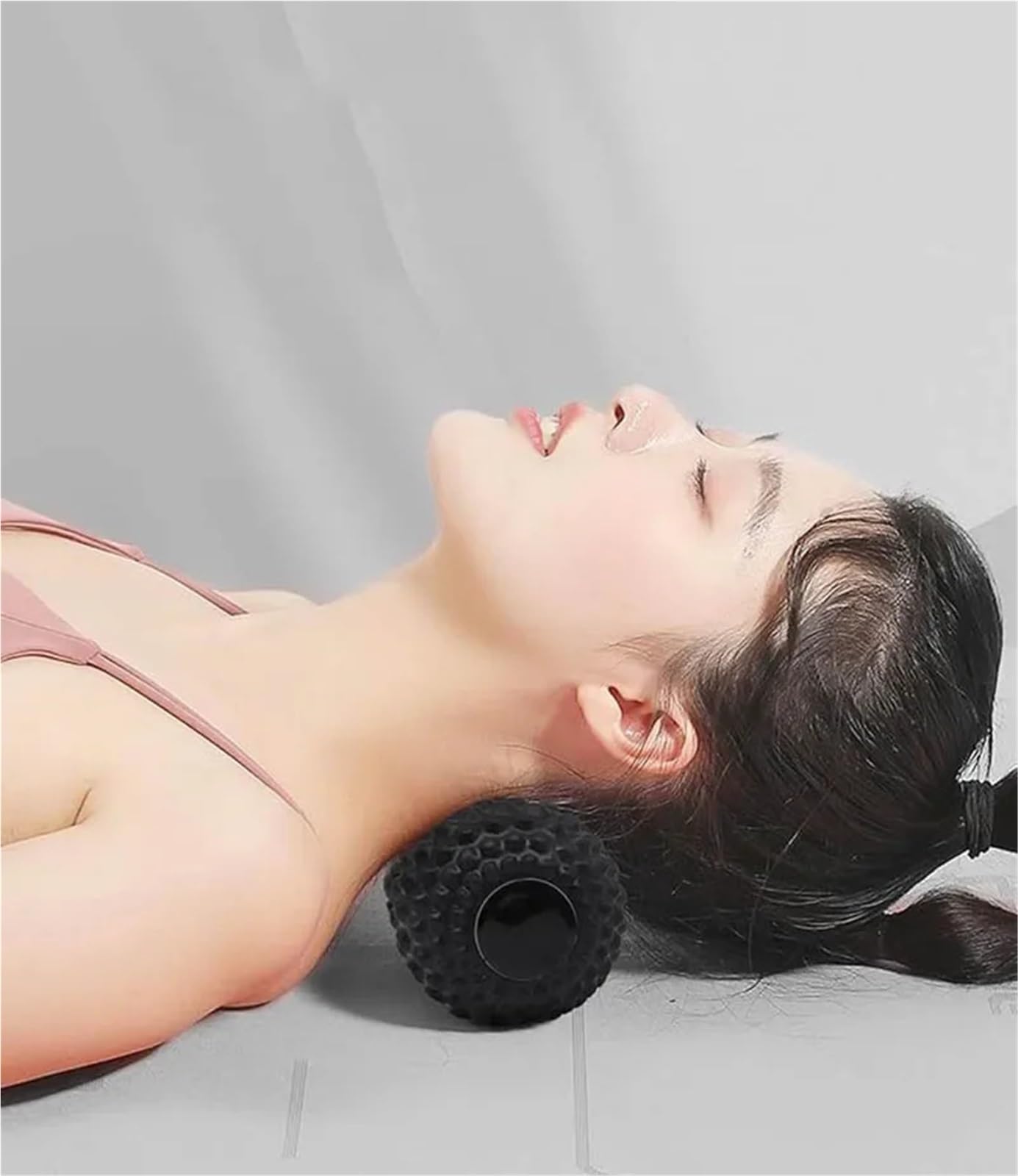 Bola de masaje de maní, masaje muscular de tejido profundo, herramienta de masaje de espalda y cuello, rodillo de pie, esfera fascial, negro, 2 unidades
