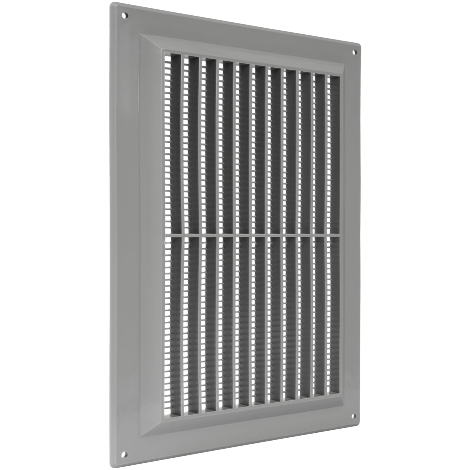 Repa Market Grey 10'' X 7'' Inch / 250 X 170 Mm Plastic Vent Cover - Rectangular Soffit Vent - Exhaust Ventilation Louver - Air Inlet Grille Cover - Built-In Screen Mesh - Hvac Ventilation Duct Cover
