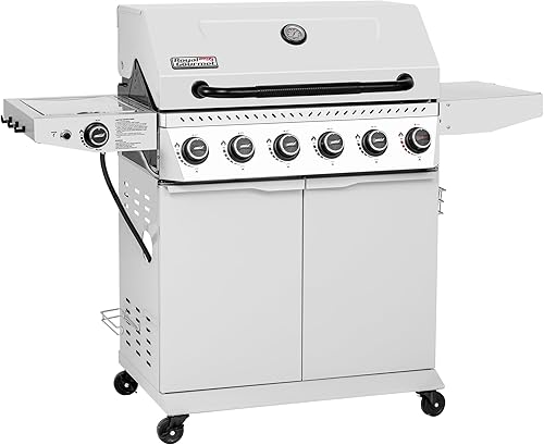Miniatura 14 de Royal Gourmet GA6406W - Parrilla de gas propano de 6 quemadores con mesa lateral derecha plegable, 74,000 BTU, parrilla de barbacoa de gas estilo