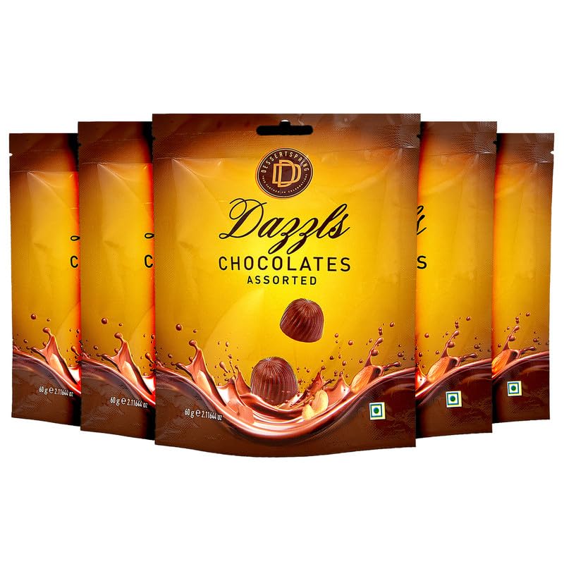 DESSERTSPRING Dazzls - 60G Assorted Chocolate - Pack Of 5 | Creamy Milk Chocolate For Snacking And Gifting (B0DHPDRRQV) Amazon Price History, Amazon Price Tracker