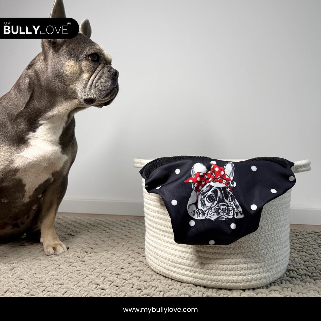 Mutandine igieniche lavabili per bulldog francese femmina in calore