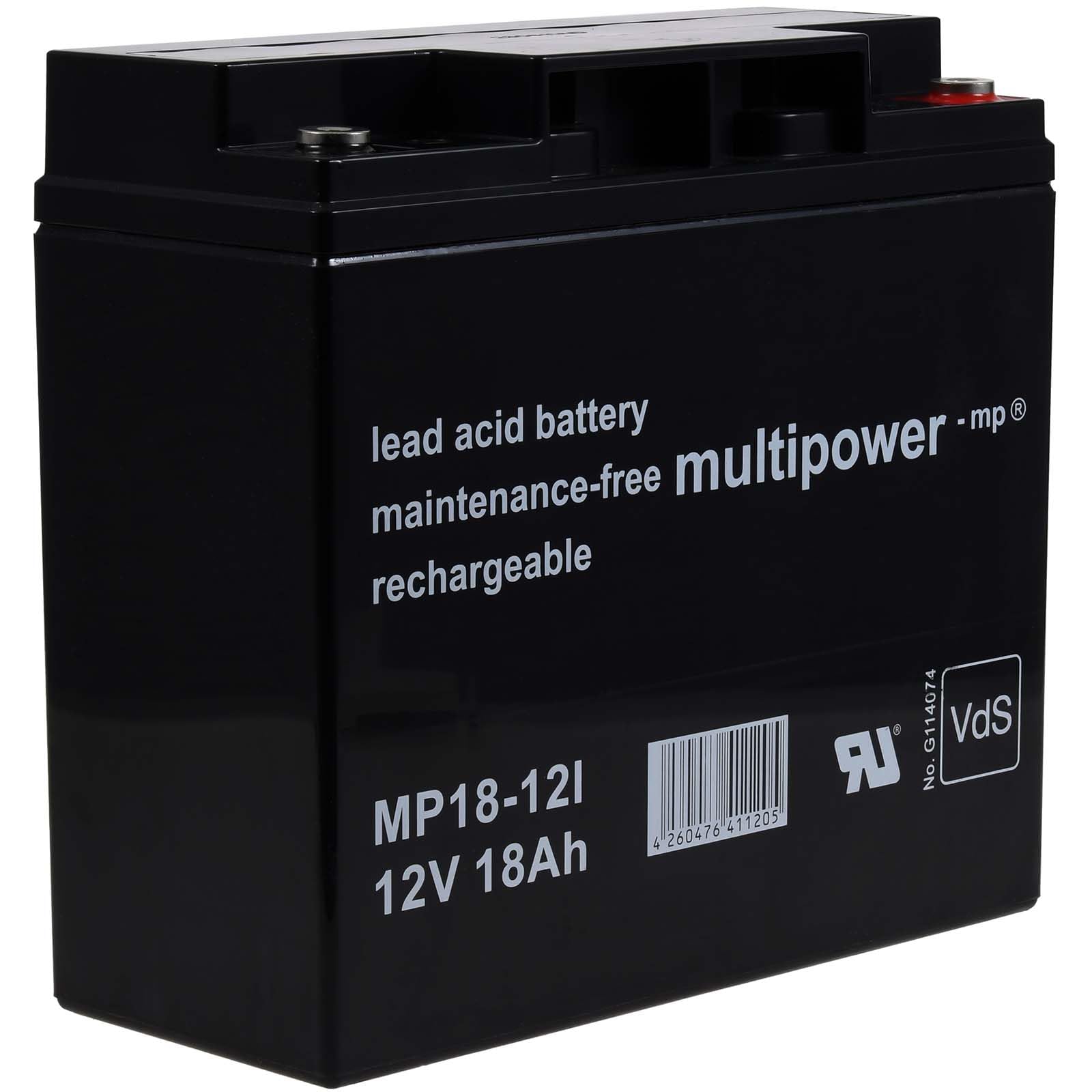 Powery® Batterie Plomb -remplace FIAMM Type FG21803 12V 18Ah, 12V, Lead-Acid [ Batterie au Plomb ]