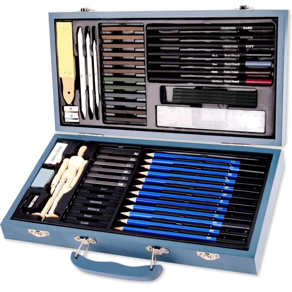 Zestaw 60 ołówków do szkicowania, przybory do malowania, rysunekZestaw 60 ołówków do szkicowania, przybory do malowania, rysunek