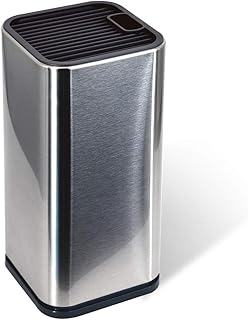 Portacoltelli universali BXIO, facile pulizia con supporto per coltello superiore e inferiore rimovibile in acciaio inossidabile stabile ed elegante robusto(25cm*12cm*12cm)