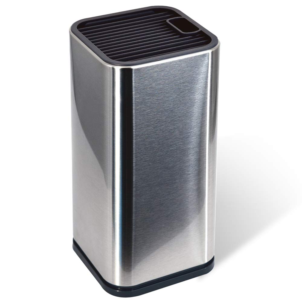 BXIO Universal Knife Blocks,Easy Cleaning with Removable Top and Bottom Stainless Steel Knife Holder Stable and Elegant Sturdy (Sliver)