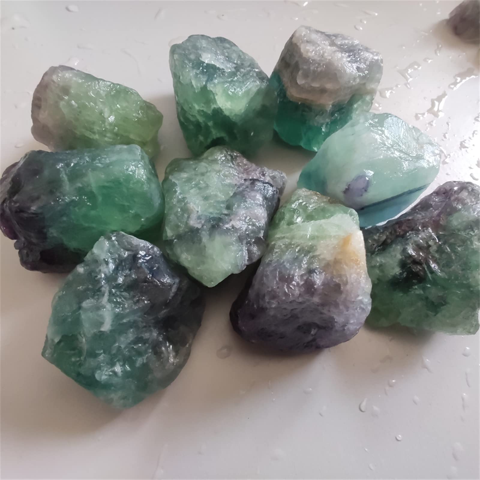 Cristales de Piedra de fluorita Azul Natural, especímenes de Piedras Preciosas coleccionables, decoración del hogar, Grava for decoración de Acuario, Regalo, 1 ud. MZOGODWI